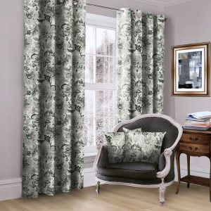 Aurelia Fleece Eyelet Curtain Green